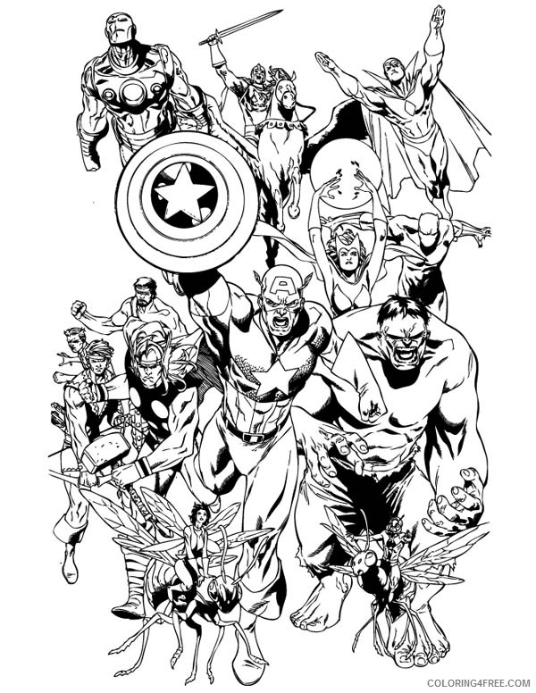 marvel coloring pages all heroes Coloring4free