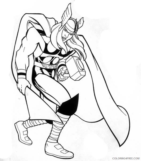 marvel coloring pages thor Coloring4free