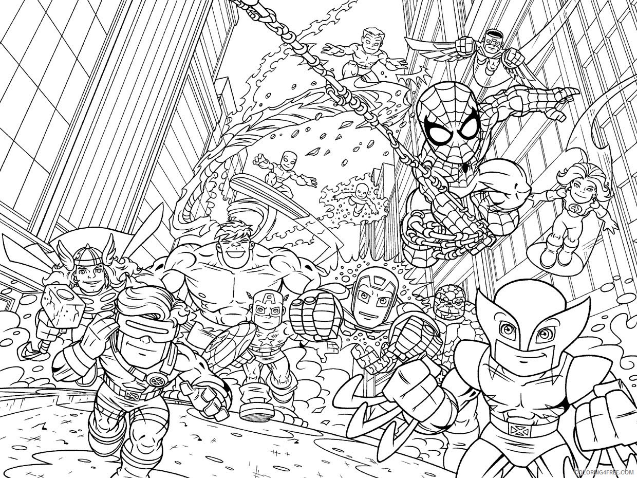 marvel heores coloring pages for kids Coloring4free