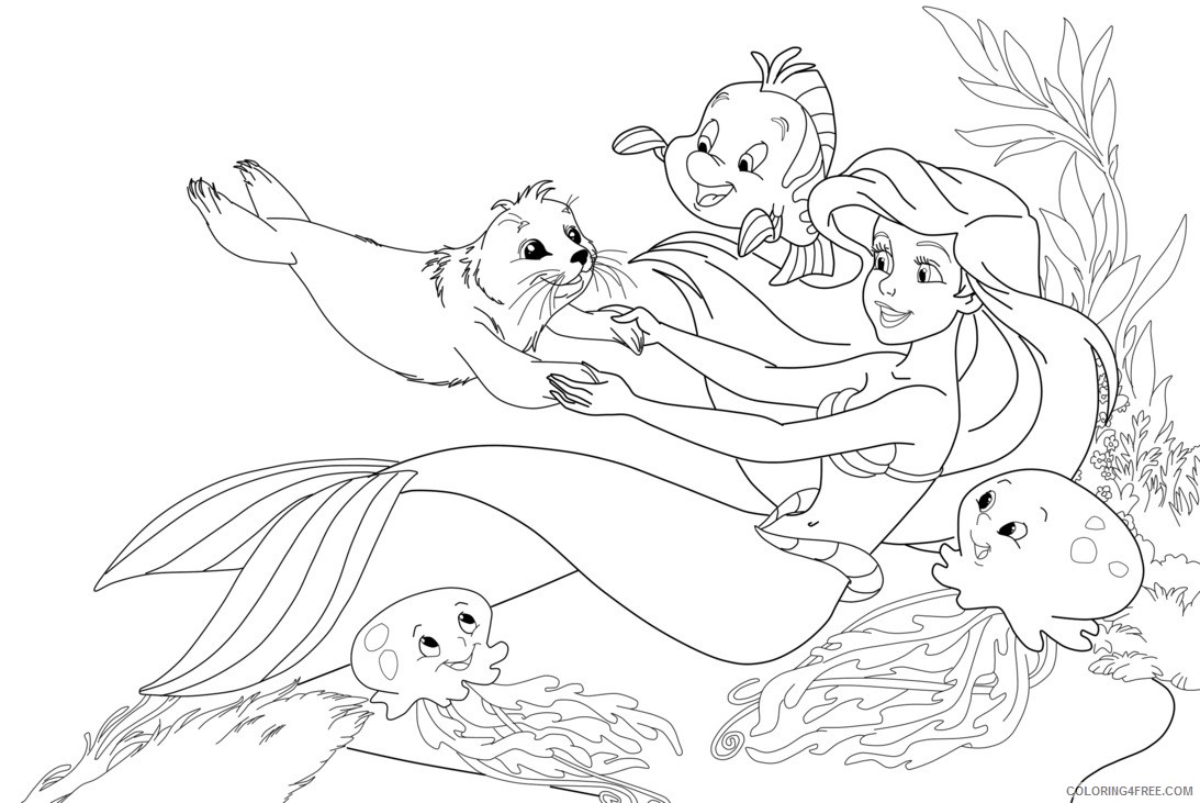 mermaid cartoon coloring pages Coloring4free