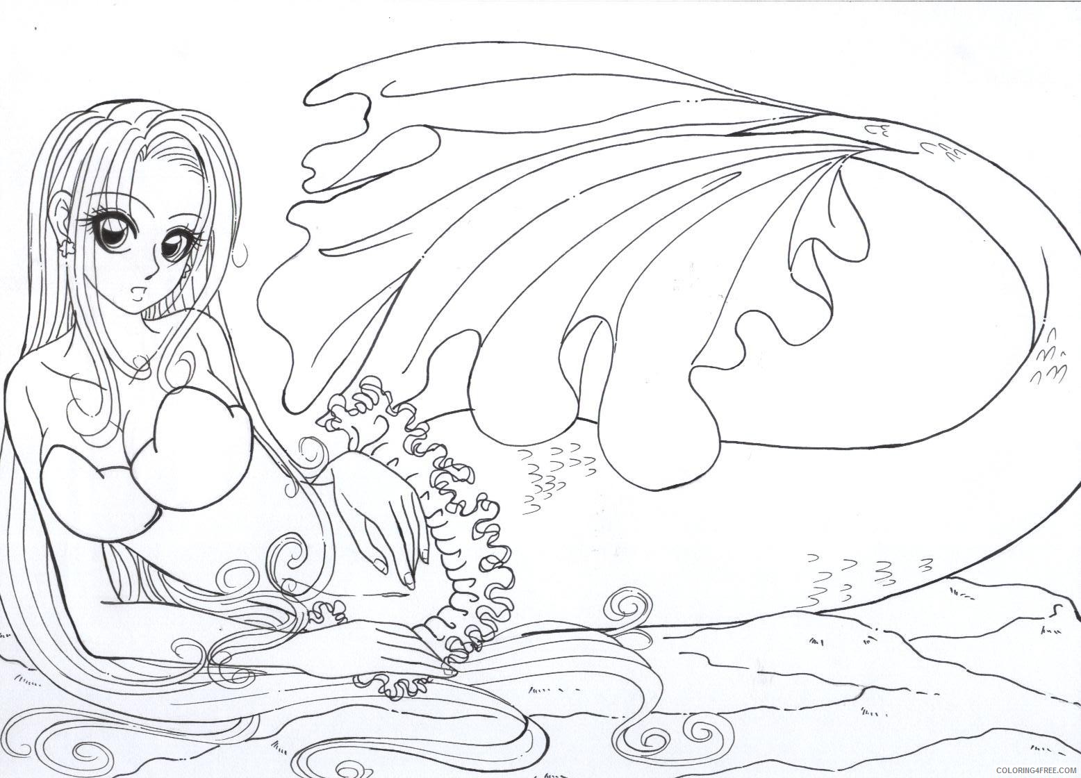mermaid coloring pages for adults Coloring4free