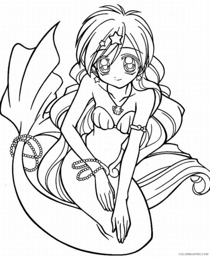 mermaid coloring pages for teens girl Coloring4free