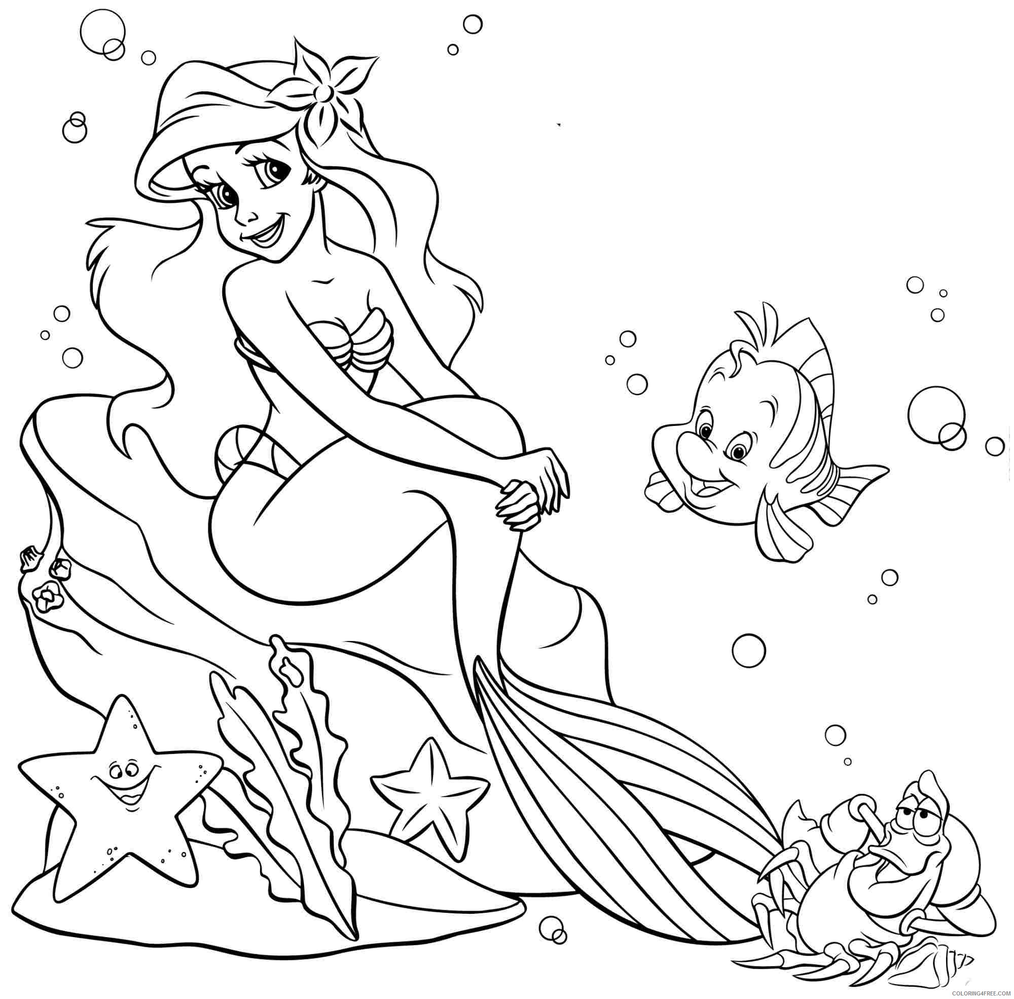 mermaid coloring pages free to print Coloring4free
