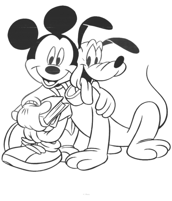mickey mouse and pluto coloring pages Coloring4free