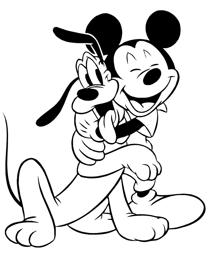 mickey mouse coloring pages mickey and pluto Coloring4free
