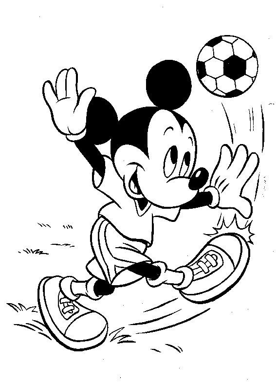 mickey mouse coloring pages playing soccer Coloring4free