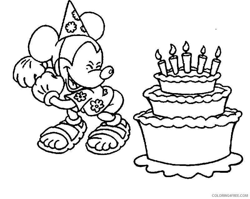 mickey mouse happy birthday coloring pages Coloring4free