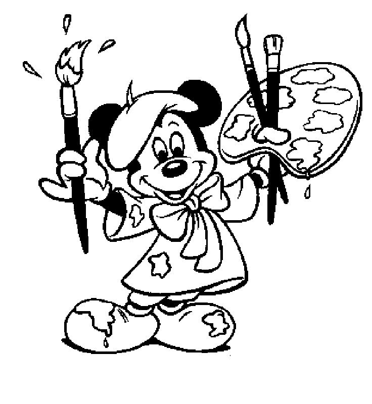 mickey mouse painter coloring pages Coloring4free