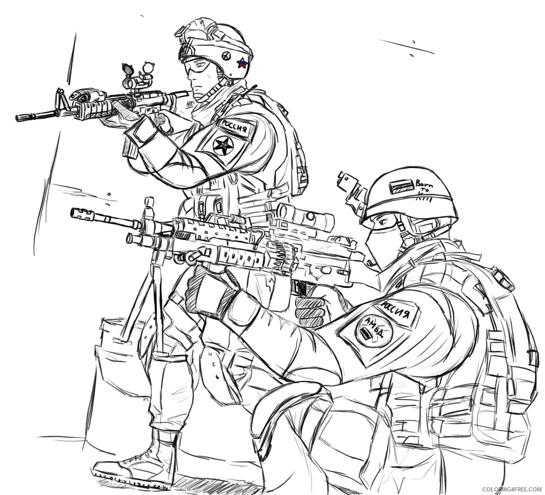 military coloring pages in battlefield Coloring4free