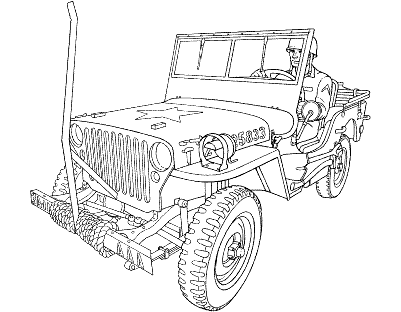 military jeep coloring pages Coloring4free