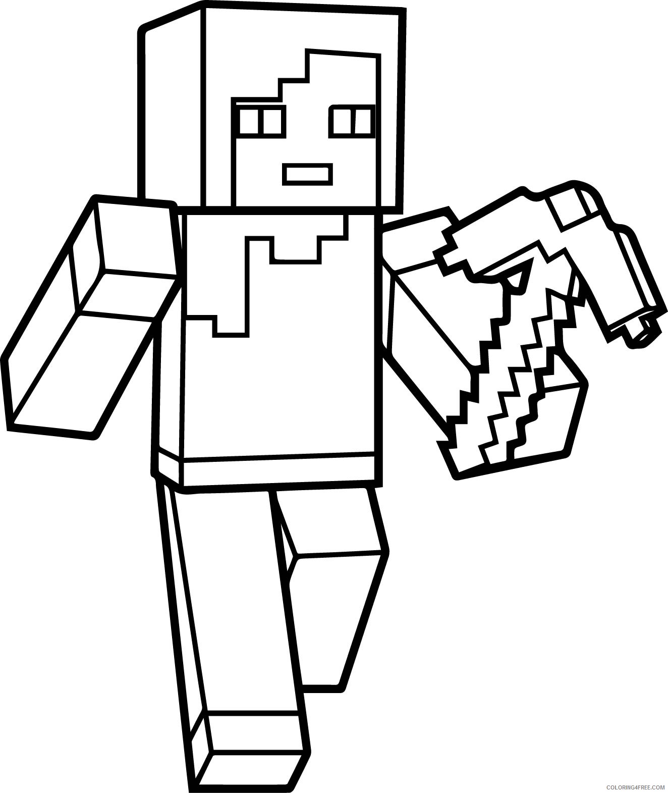 minecraft coloring pages alex Coloring4free
