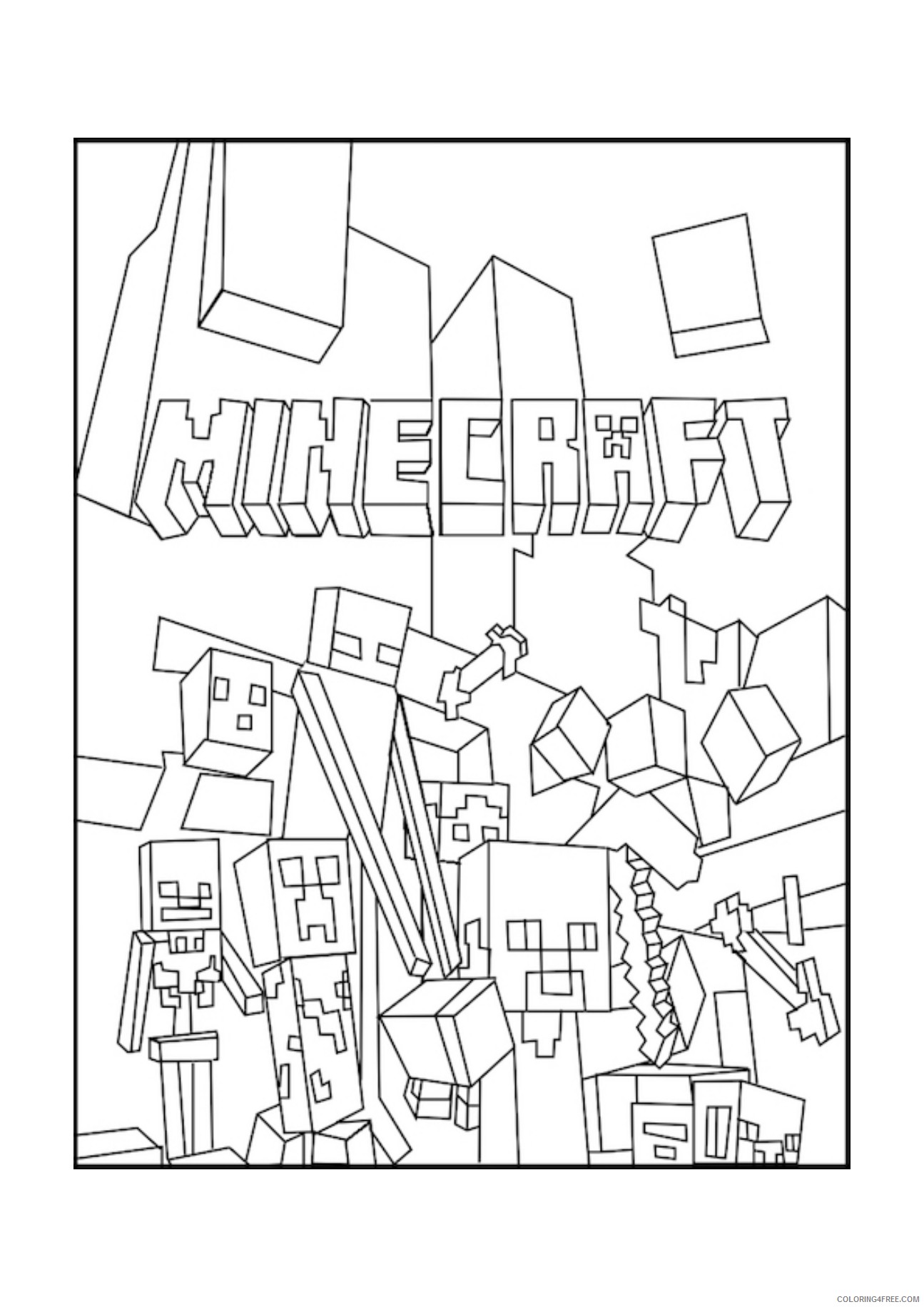 minecraft coloring pages free printable Coloring4free