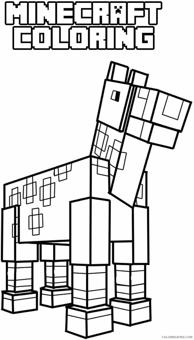minecraft horse coloring pages Coloring4free