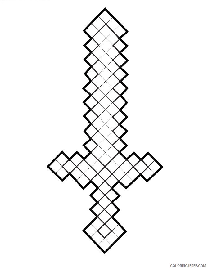 minecraft sword coloring pages to print Coloring4free