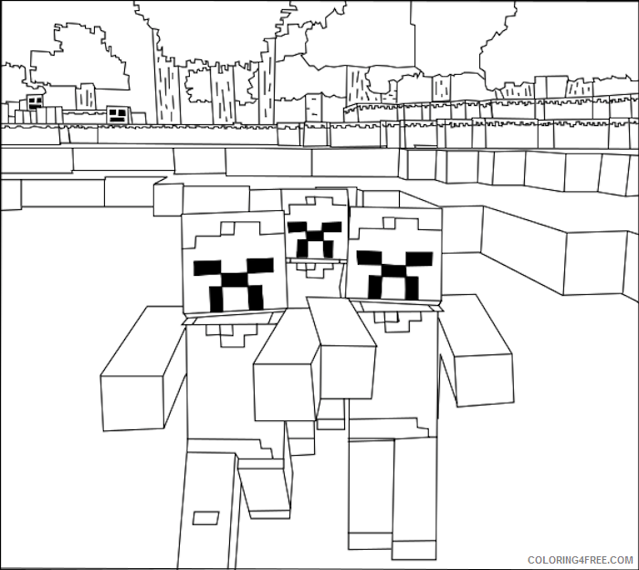 minecraft zombie coloring pages Coloring4free