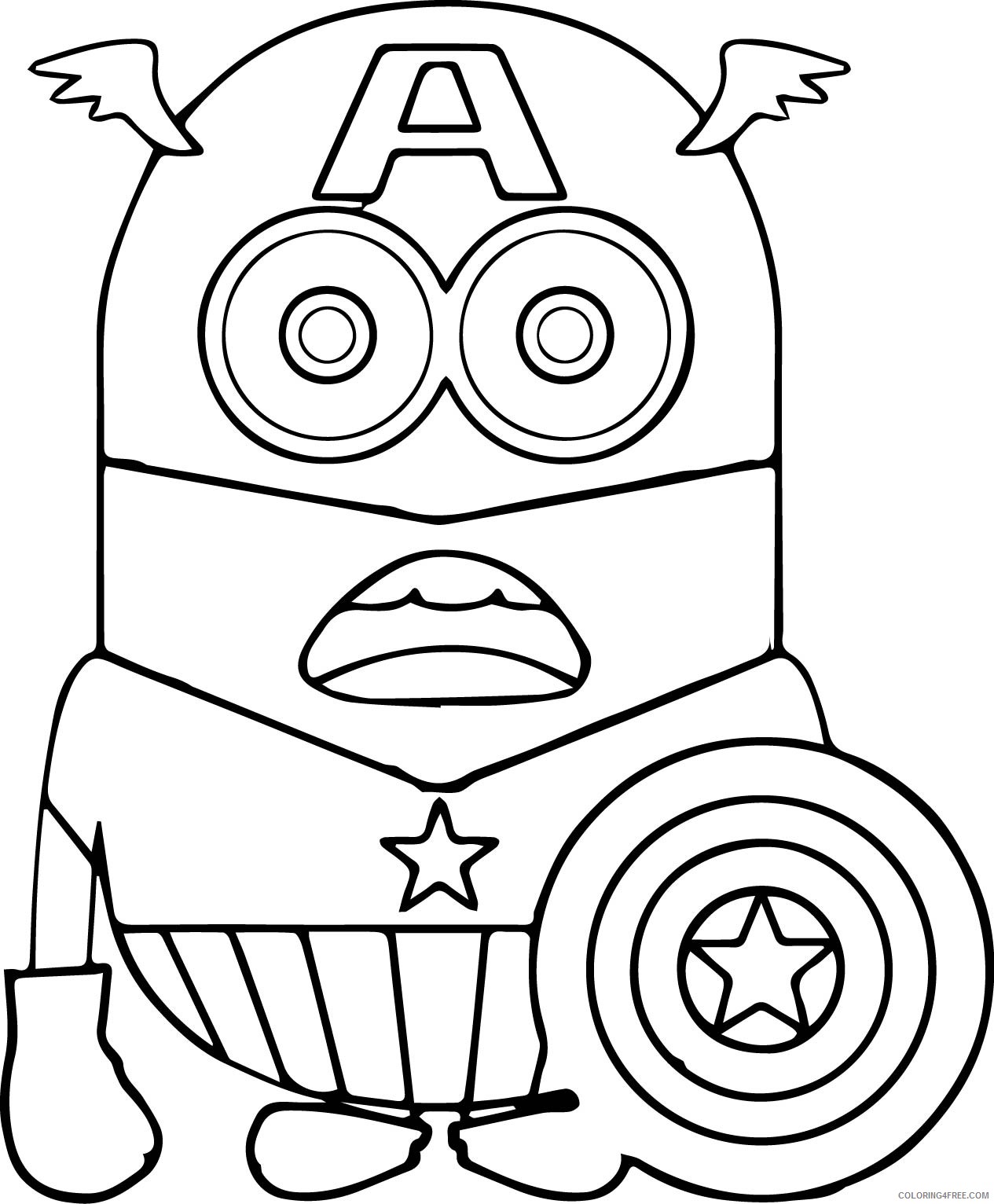 minions coloring pages captain america Coloring4free