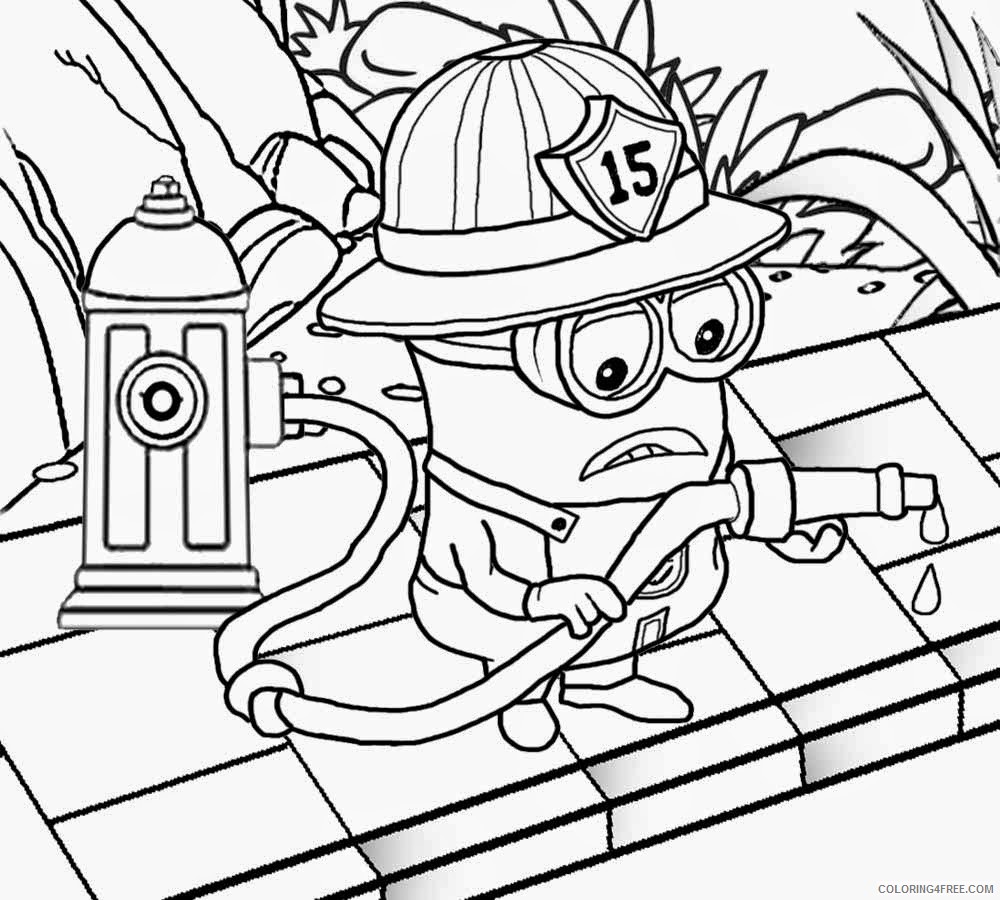 minions coloring pages firefighter Coloring4free