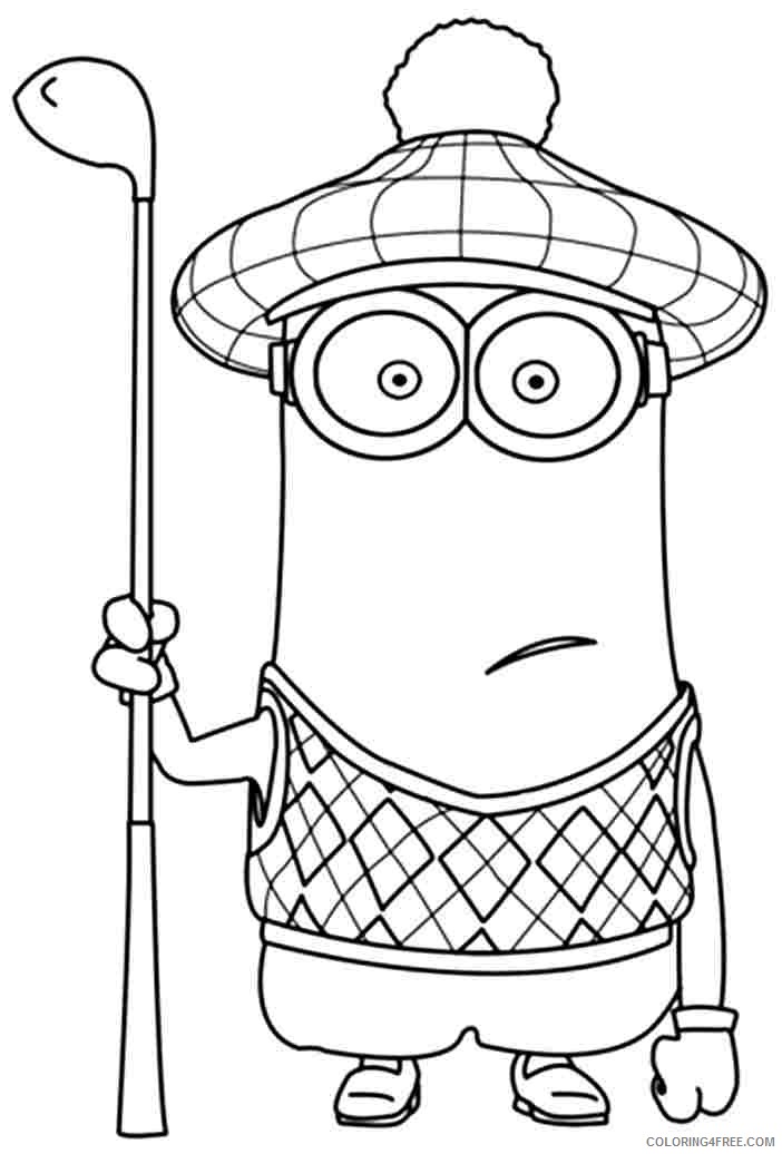 minions coloring pages kevin golf Coloring4free
