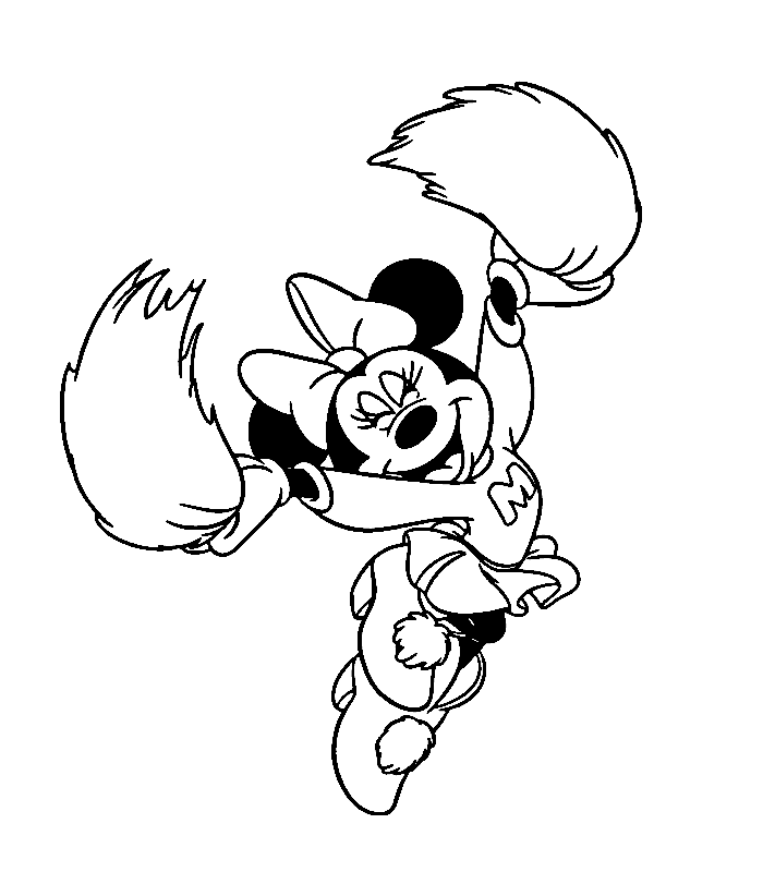 minnie mouse cheerleader coloring pages for girls Coloring4free