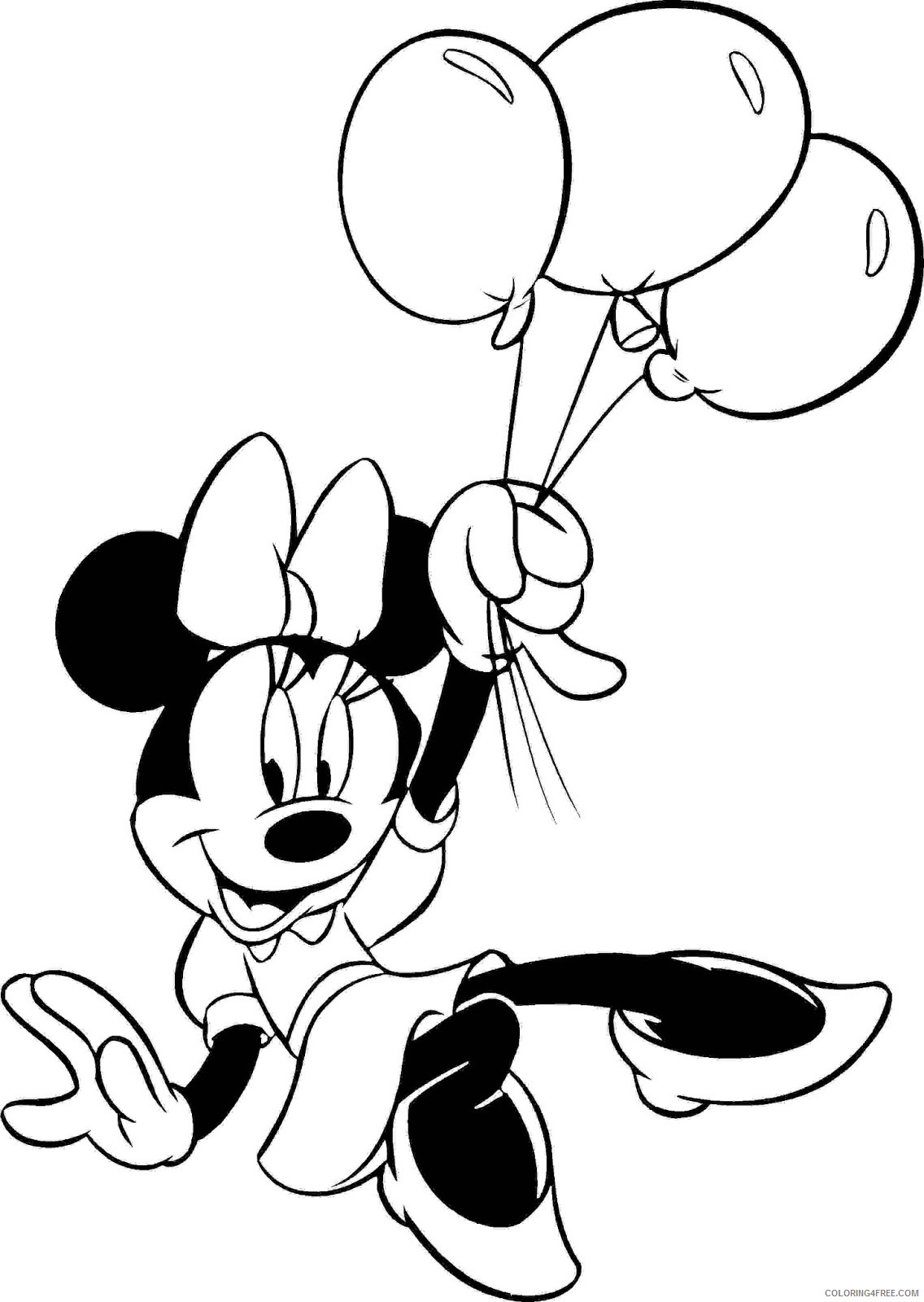 minnie mouse coloring pages balloons Coloring4free
