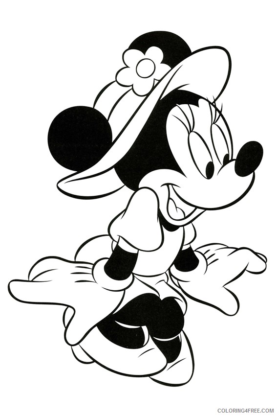 minnie mouse coloring pages flower hat Coloring4free