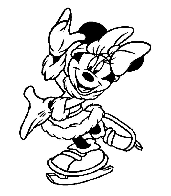 minnie mouse coloring pages ice skating Coloring4free
