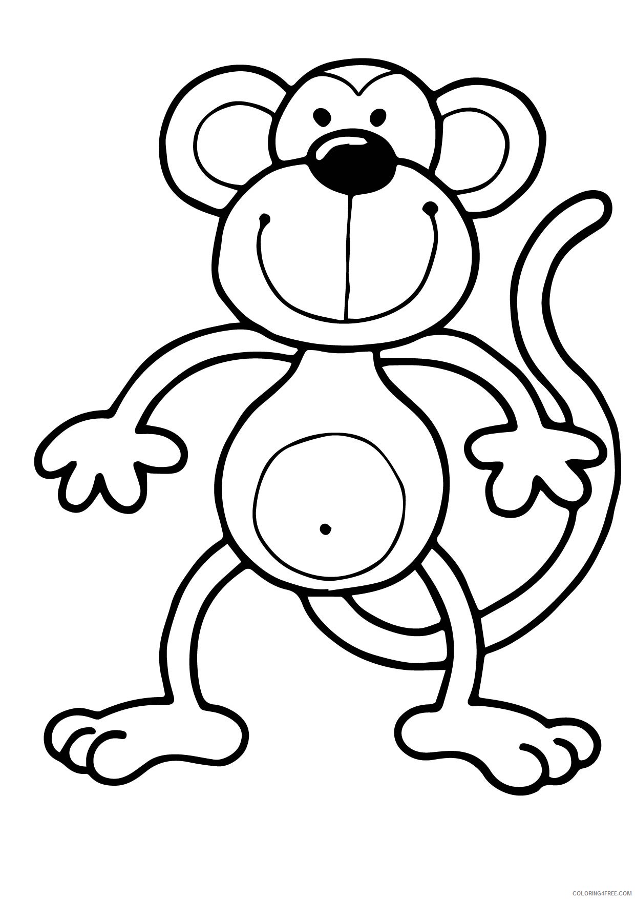 monkey coloring pages for kids printable Coloring4free