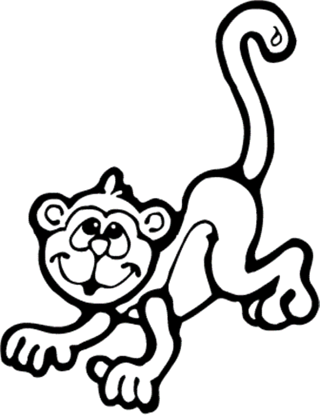 monkey coloring pages for preschool Coloring4free