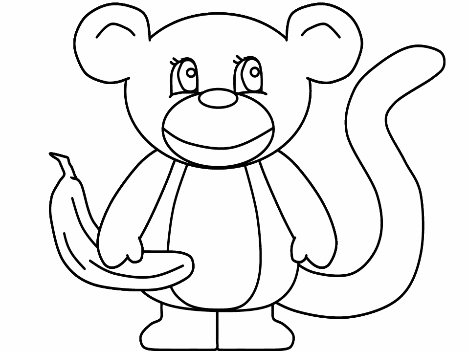 monkey coloring pages for toddler Coloring4free