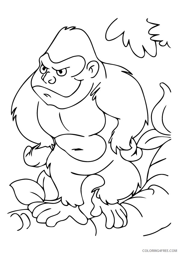 monkey coloring pages gorilla Coloring4free