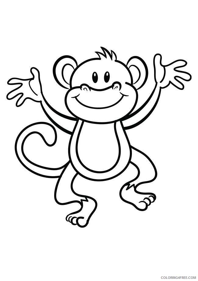 monkey coloring pages to print Coloring4free