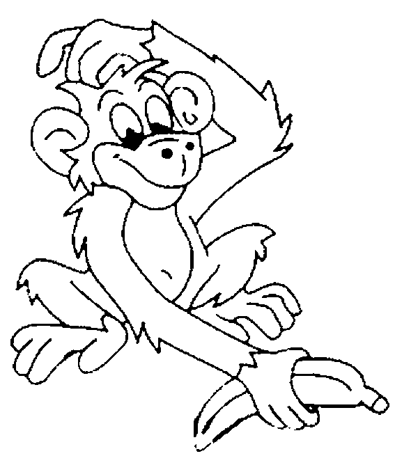 monkey coloring pages with banana Coloring4free