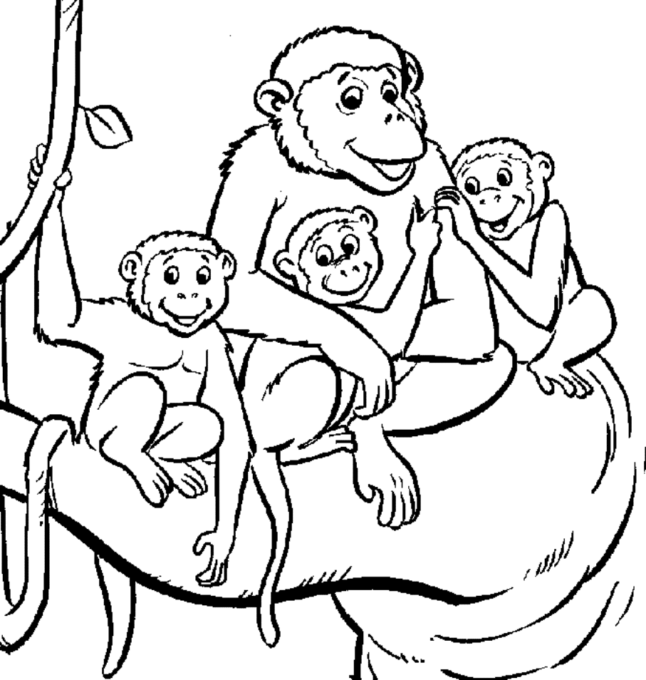 monkey family coloring pages Coloring4free