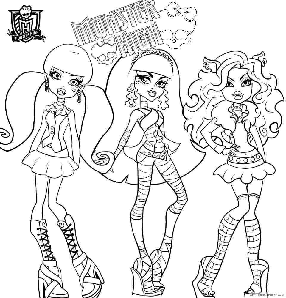 monster high coloring pages free to print Coloring4free