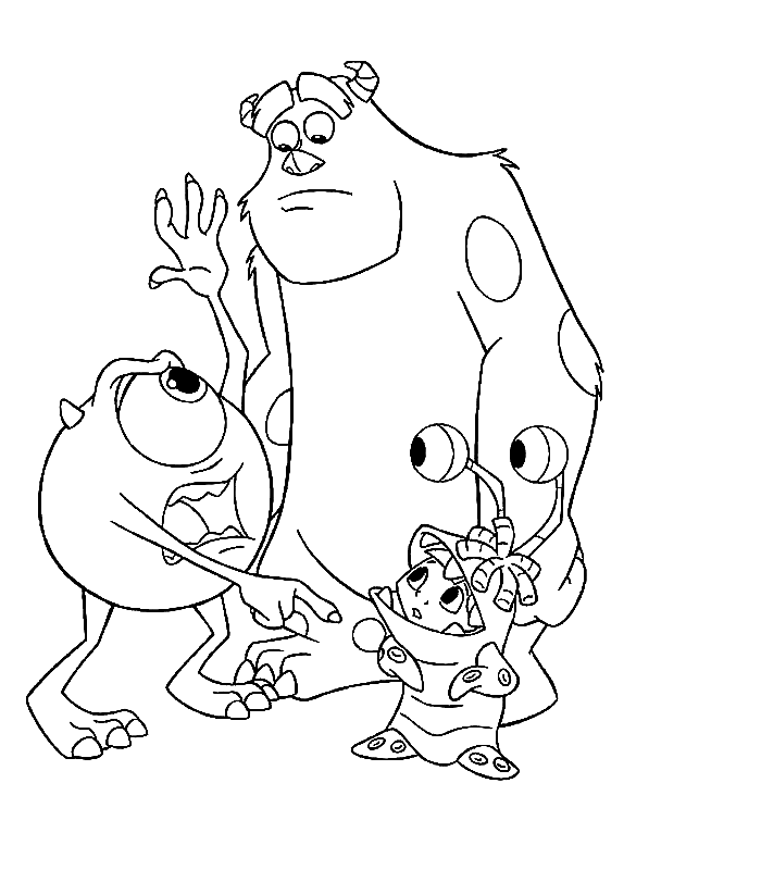 monsters inc coloring pages mike sulley boo Coloring4free