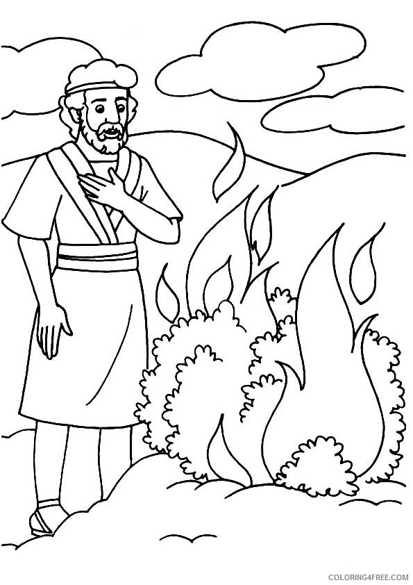 moses and the burning bush coloring pages Coloring4free