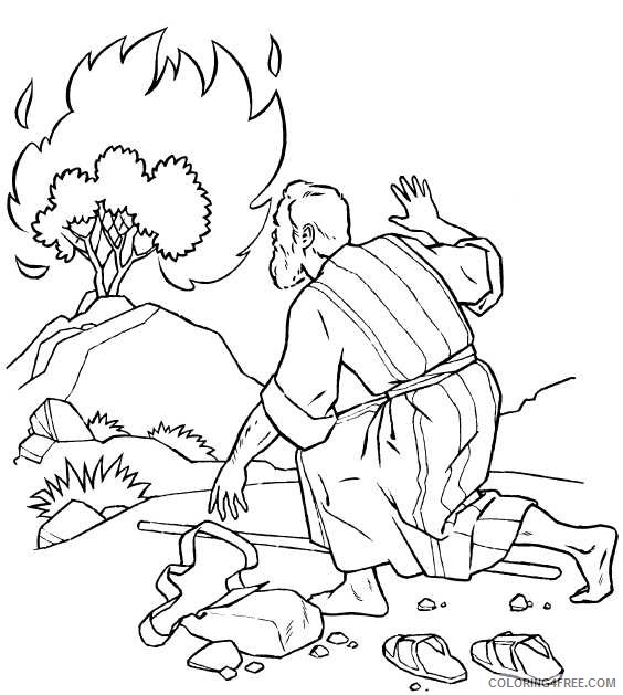 moses coloring pages burning bush Coloring4free