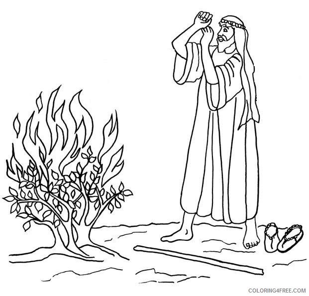 moses coloring pages the burning bush Coloring4free