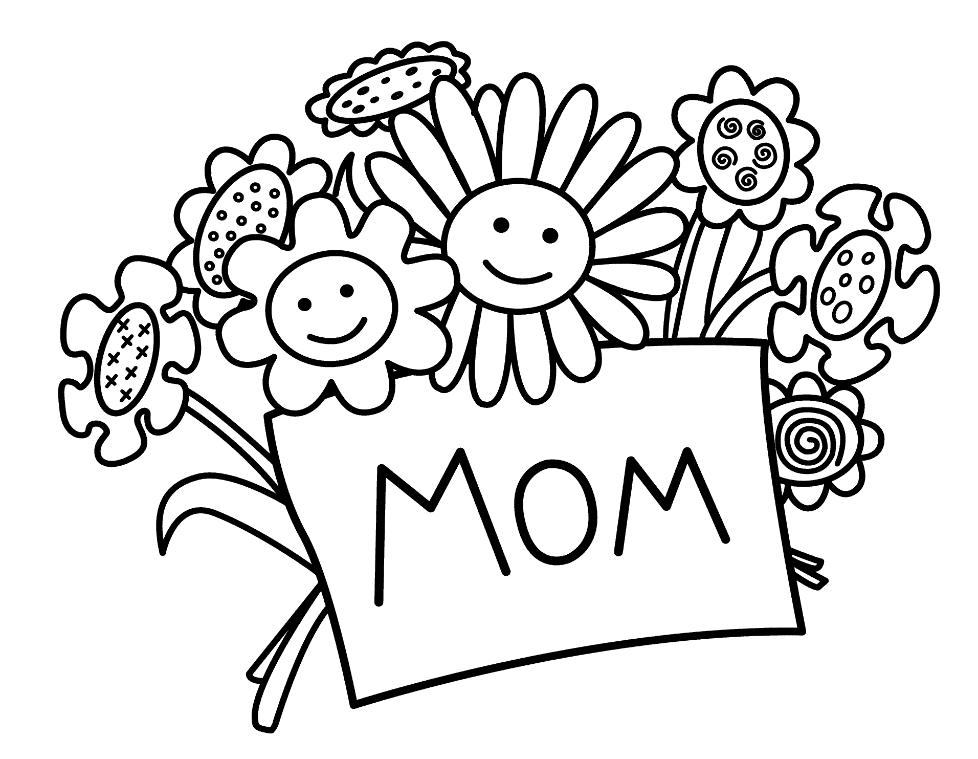 mothers day coloring pages flowers Coloring4free