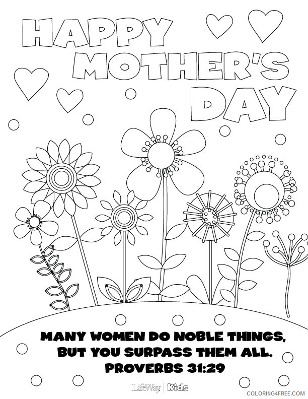 mothers day coloring pages flowers love verses Coloring4free