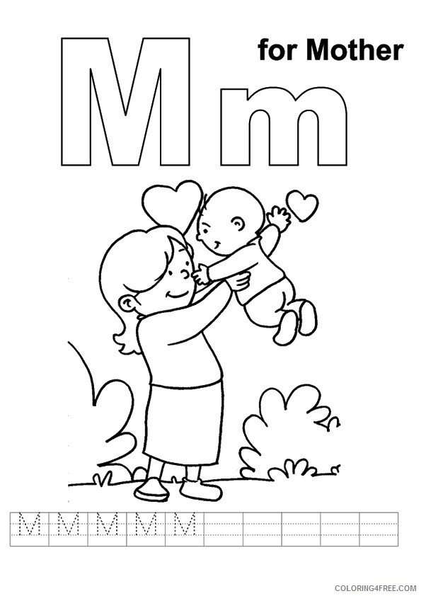 mothers day coloring pages m for mother Coloring4free