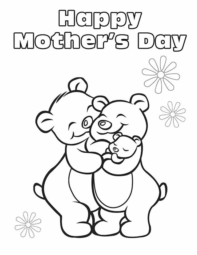mothers day coloring pages teddy bear Coloring4free