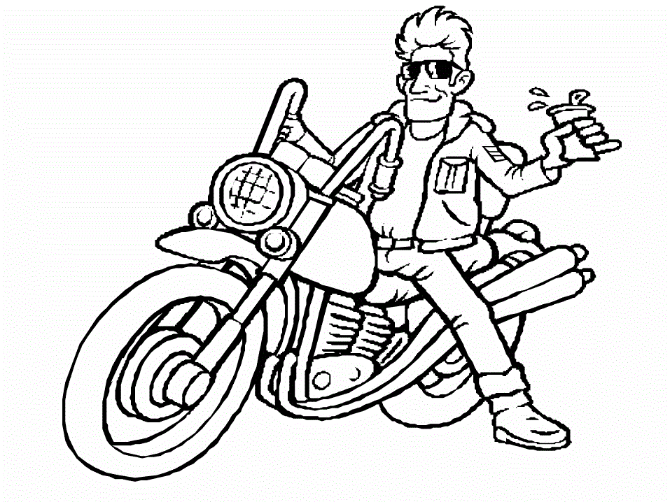 motorcycle coloring pages free printable Coloring4free