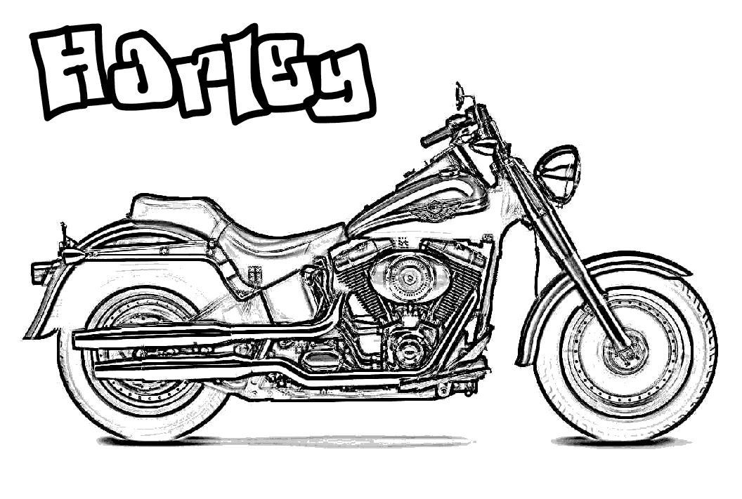 motorcycle coloring pages harley Coloring4free
