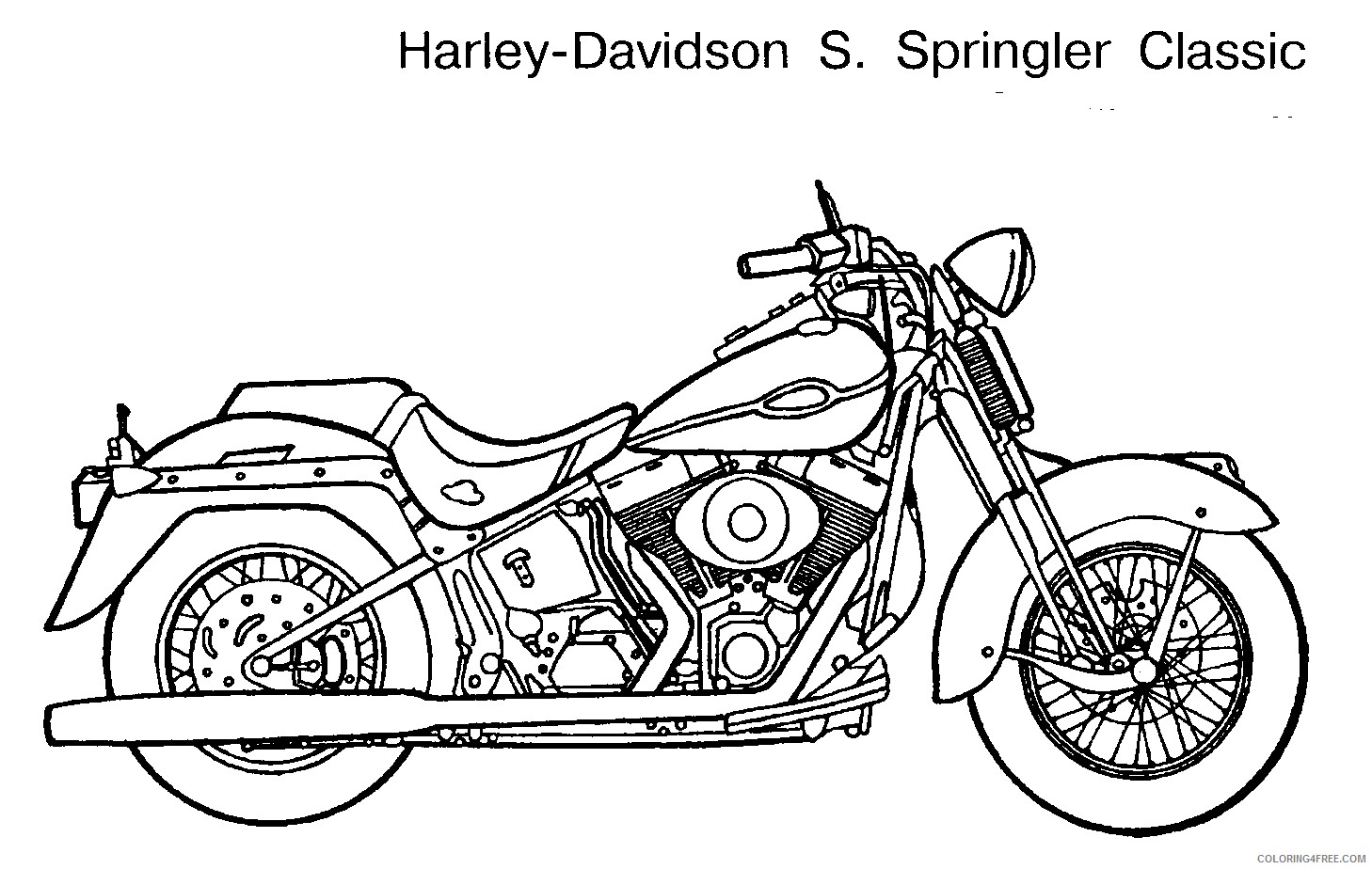 motorcycle coloring pages harley davidson classic Coloring4free