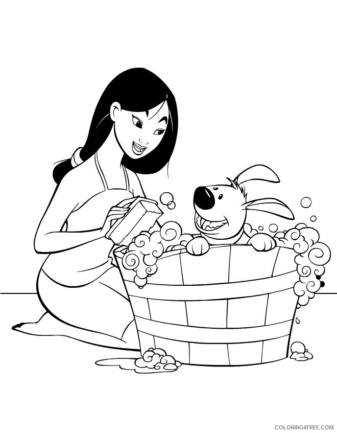 mulan coloring pages and little brother Coloring4free