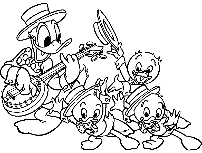music coloring pages donald duck Coloring4free