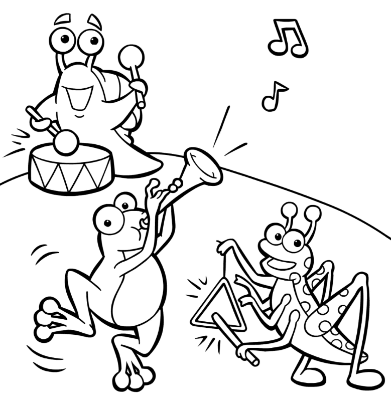 music coloring pages for kindergarten Coloring4free