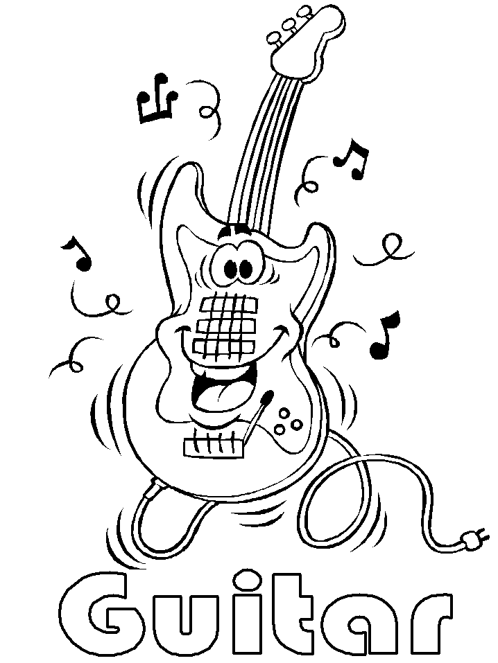 music coloring pages guitar Coloring4free