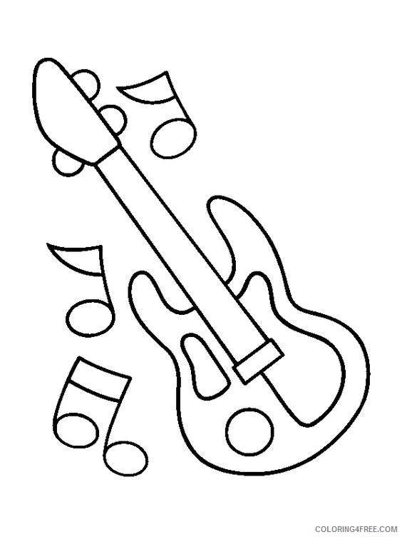 music coloring pages guitar and notes Coloring4free